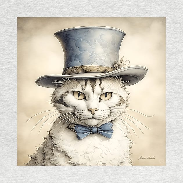 [AI Art] Cheeky cat with hat by Sissely